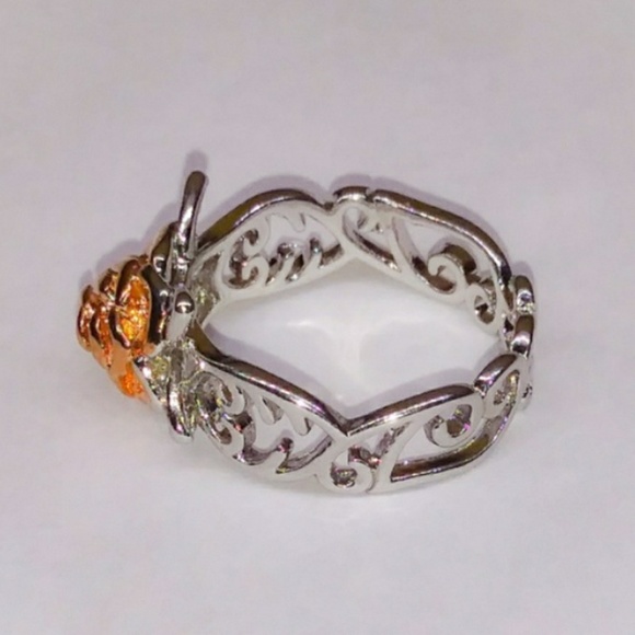 🎀 925- 14k Rose Gold Rose Ring - Picture 4 of 8